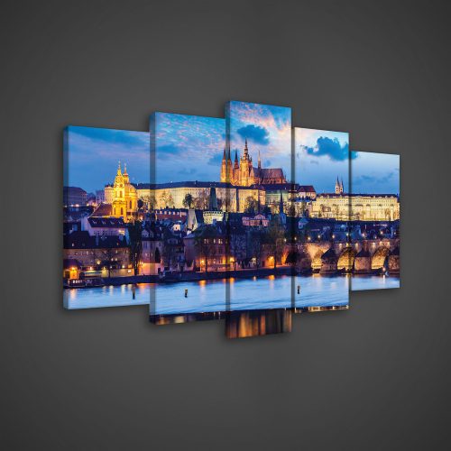 Vászonkép 5 darabos,  Prágai kastély 100x60 cm méretben