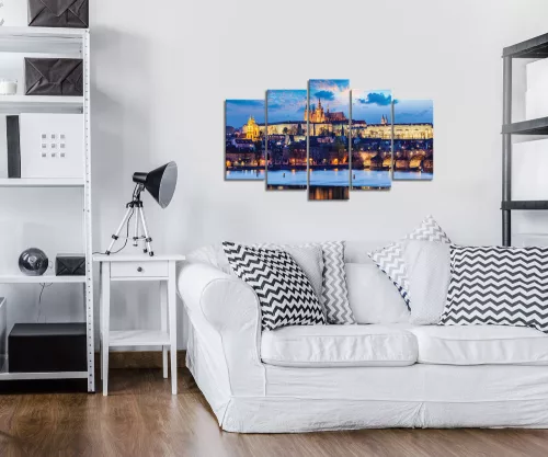 Vászonkép 5 darabos, Prágai kastély 100x60 cm méretben
