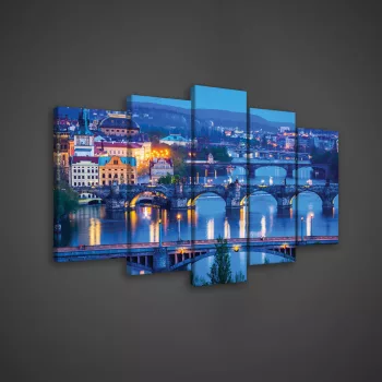 Vászonkép 5 darabos, Prága 100x60 cm méretben