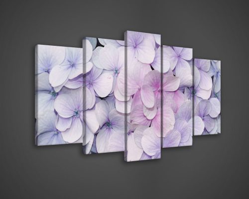Vászonkép 5 darabos,  Kis lila virágok 100x60 cm méretben