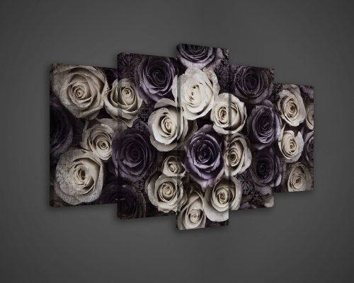 Vászonkép 5 darabos,  Rózsák 100x60 cm méretben
