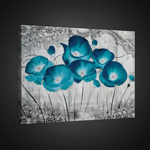 Vászonkép, Kék pipacsok, 80x60 cm méretben