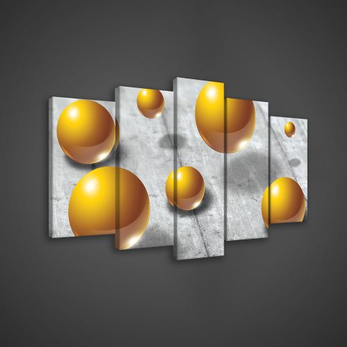 Vászonkép 5 darabos, Sárga gömbök 100x60 cm méretben