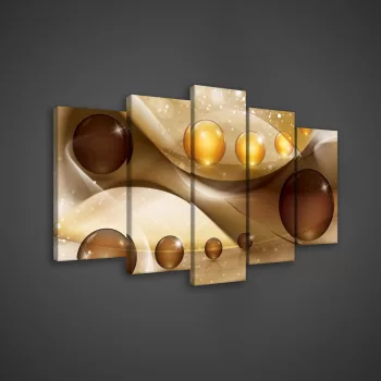   Vászonkép 5 darabos, Gömbös absztrakt 100x60 cm méretben