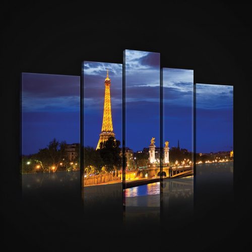 Vászonkép, 5 darabos, Párizs 170x100 cm méretben