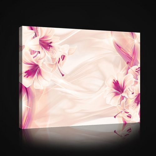 Vászonkép, Lilás-rózsaszínes liliomok, 80x60 cm méretben