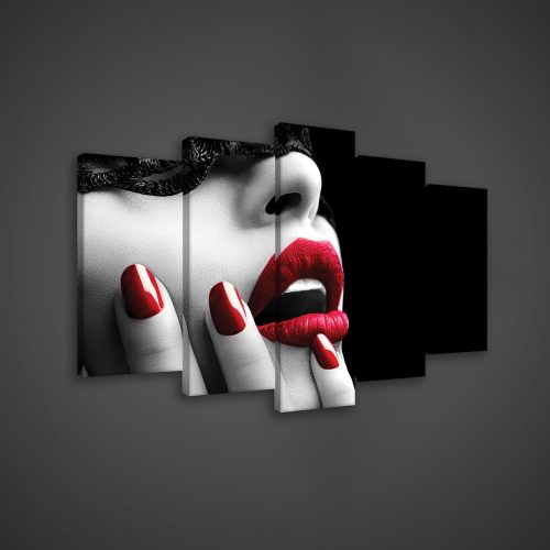 Vászonkép 5 darabos, Red lipstick 100x60 cm méretben
