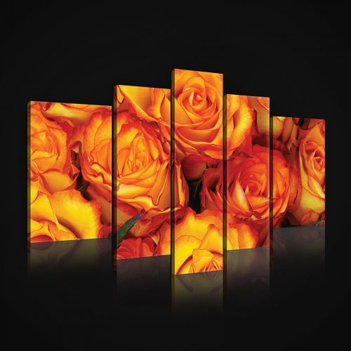 Vászonkép, 5 darabos, Rózsák 170x100 cm méretben