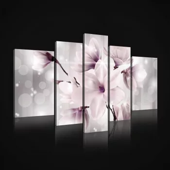 Vászonkép, 5 darabos, Magnóliák 170x100 cm méretben