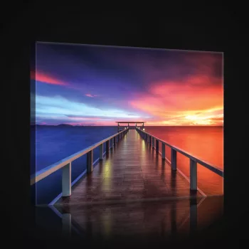 Vászonkép, Tengerpart a naplementében 80x60 cm méretben