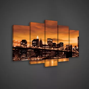 Vászonkép 5 darabos, Brookly Bridge 100x60 cm méretben