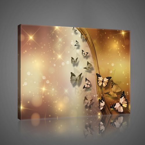 Vászonkép, Pillangók barna háttérrel 80x60 cm méretben
