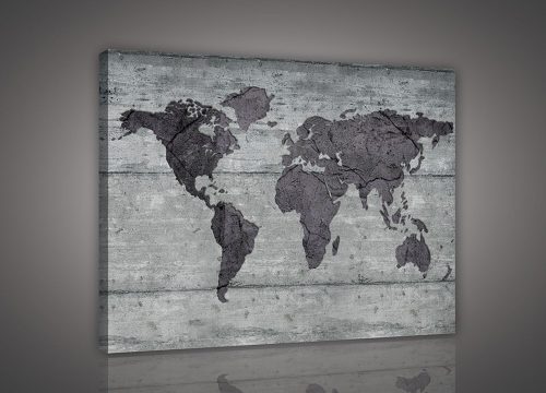 Vászonkép, Világtérkép, 100x75 cm méretben