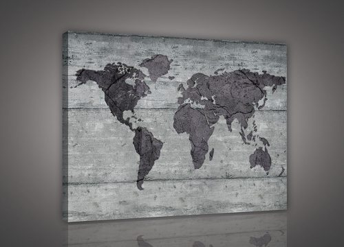 Vászonkép, Világtérkép 80x60 cm méretben
