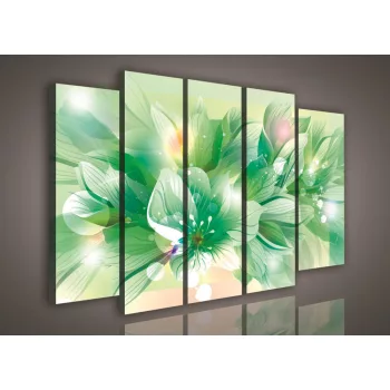 Vászonkép, 5 darabos Virág minta 150x100 cm méretben