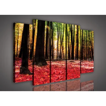Vászonkép, 5 darabos Erdő 150x100 cm méretben