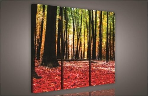 Erdő, 3 darabos vászonkép, 90x80 cm méretben
