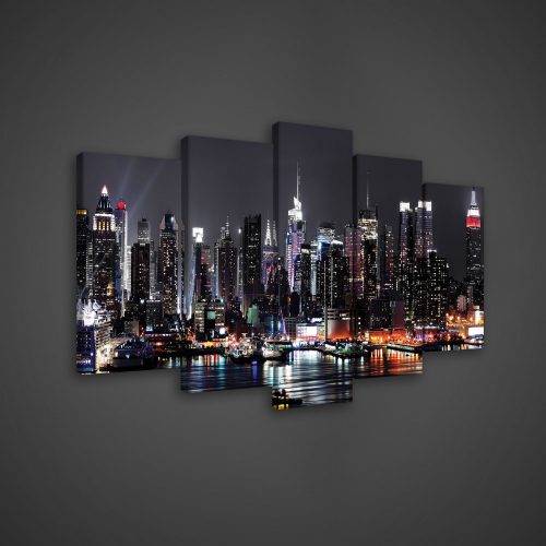 Vászonkép 5 darabos, New York skyline 100x60 cm méretben