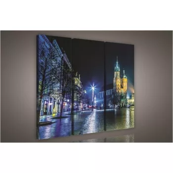   Város az esti fényekben, 3 darabos vászonkép, 90x80 cm méretben