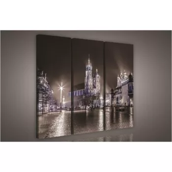  Város az esti fényekben, 3 darabos vászonkép, 90x80 cm méretben