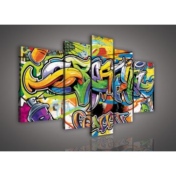 Vászonkép, 5 darabos, Graffiti 170x100 cm méretben