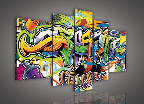 Vászonkép, 5 darabos, Graffiti 170x100 cm méretben