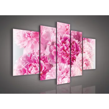 Vászonkép, 5 darabos, Bazsarózsák 170x100 cm méretben