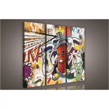 Graffiti, 3 darabos vászonkép, 90x80 cm méretben