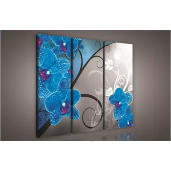 Orchidea minta, 3 darabos vászonkép, 90x80 cm méretben