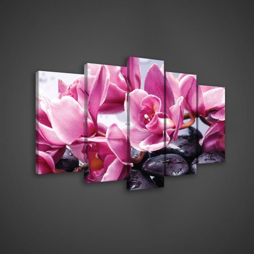 Vászonkép 5 darabos, Orchidea zen 100x60 cm méretben