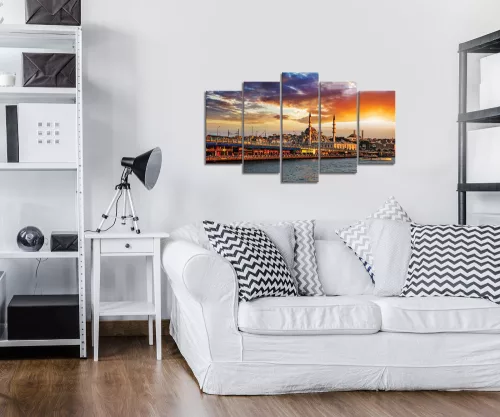 Vászonkép 5 darabos, Várospanoráma 100x60 cm méretben