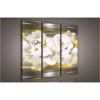   Orchidea absztrakt, 3 darabos vászonkép, 90x80 cm méretben