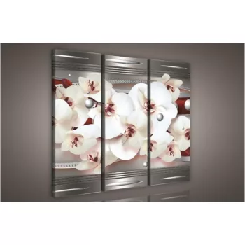   Orchidea absztrakt, 3 darabos vászonkép, 90x80 cm méretben