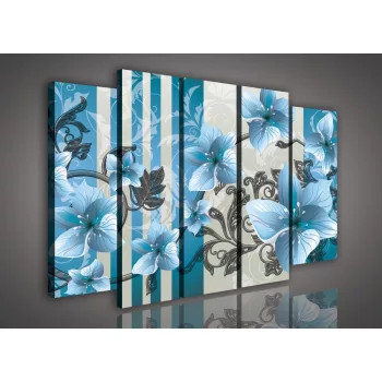 Vászonkép, 5 darabos Liliom minta 150x100 cm méretben