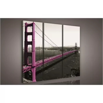 Golden Gate, 3 darabos vászonkép, 90x80 cm méretben