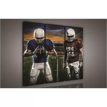 Rugby játékosok, 3 darabos vászonkép, 90x80 cm méretben