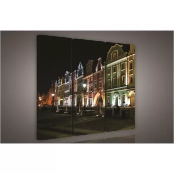 Város éjszaka, 3 darabos vászonkép, 90x80 cm méretben
