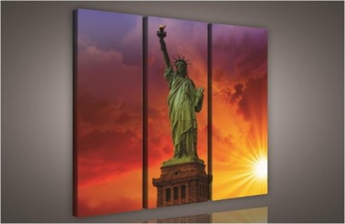 Szabadság szobor, New York, 3 darabos vászonkép, 90x80 cm méretben