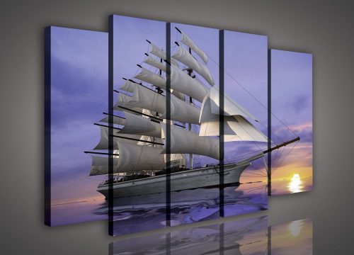 Vászonkép, 5 darabos Hajó 150x100 cm méretben