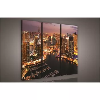 Dubai este, 3 darabos vászonkép, 90x80 cm méretben