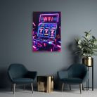 Vászonkép, Neon játékgép - 60x90 cm