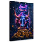 Vászonkép, AI Bull bitcoin - 60x90 cm