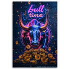 Vászonkép, AI Bull bitcoin - 60x90 cm