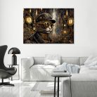 Vászonkép, Fantasztikus macska steampunk stílusban - 90x60 cm