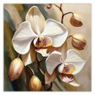 Vászonkép, orchidea festett bézs - 30x30 cm