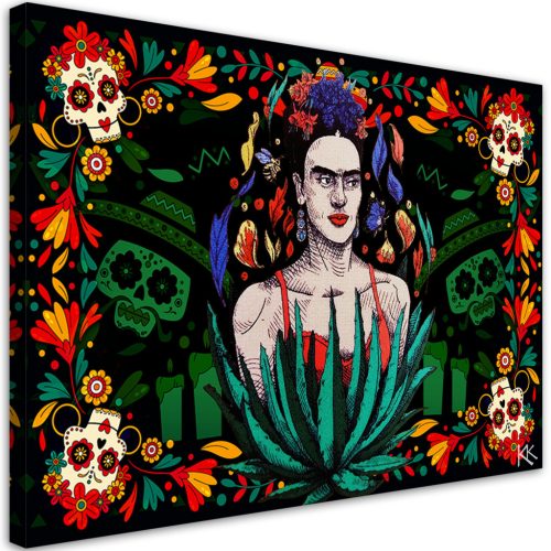 Vászonkép, Frida Kahlo mexikói relief - 90x60 cm