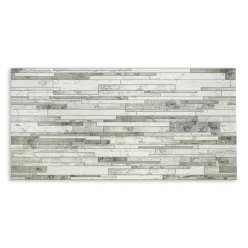  3D PVC falpanel Keskeny deszka mintás, tört fehér és szürke színnel.