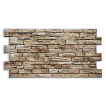   3D PVC falpanel Barna kőmintás, rózsdabarna, barna színnel.