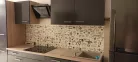 3D PVC falpanel Fekete-fehér rajzos kávé mintás, fényes felülettel.