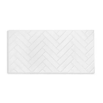   3D PVC falpanel Fehér halszálka mintás , fényes fehér minta krém fugával